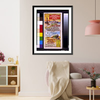 Historic Framed Print, London & South Western Railway of England. The best route between New York and London is via Plymouth or Southampton and London & South Western Railway,  17-7/8" x 21-7/8"