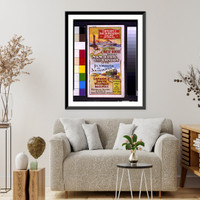 Historic Framed Print, London & South Western Railway of England. The best route between New York and London is via Plymouth or Southampton and London & South Western Railway,  17-7/8" x 21-7/8"