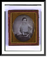 Occupational portrait of a blacksmith, three-quarter length, facing front, holding a horseshoe with pliers in one hand, and a hammer in the other - 2, Vintage Print