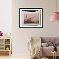 Historic Framed Print, Mosque of Sultan Hassan from the Great Square of the Rumeyleh.David Roberts, R.A.,  17-7/8" x 21-7/8"