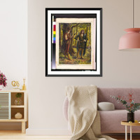 Scene from Shakespeare's As you like it, showing George Alexander and Julia Neilson standing in forest, Historic Print