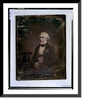 James Gordon Bennett, three-quarter length portrait, three-quarters to the left, seated, hands folded in lap, seated beside a small table with tablecloth on which rests a tall hat - 2 Timeless Wa