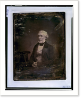 James Gordon Bennett, three-quarter length portrait, three-quarters to the left, seated, hands folded in lap, seated beside a small table with tablecloth on which rests a tall hat - 2 Timeless Wa