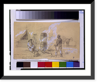 Smoking bacon. Army teamsters at hdqters, Brandy Station - 2, Antique Poster