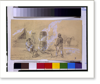 Smoking bacon. Army teamsters at hdqters, Brandy Station - 2, Antique Poster