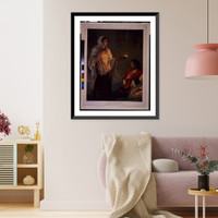 The lady with the lamp (Miss Nightingale at Scutari, 1854) - 2, Vintage Print