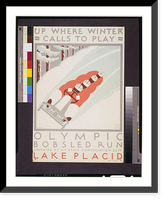 Up where winter calls to play Olympic bobsled run Lake Placid.J. Rivolta. - 3, Vintage Wall Art