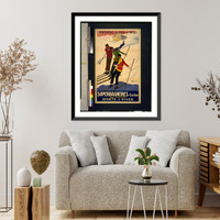 Superbagn&egrave;res - Luchon. Sports d'hiver.Cappiello, Antique Wall Art