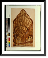 Elaborate church interior, possibly St. Luke's in Brooklyn, New York, Antique Print