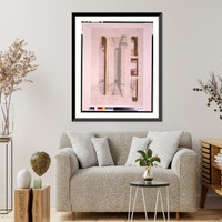 Historic Framed Print, [Erie Canal lock. Plan, elevation, and sections],  17-7/8" x 21-7/8"