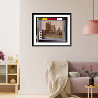 Historic Framed Print, [View in the Burnt District,  Richmond, Va., showing two women dressed in black approaching shell of four-story building, gutted by fire],  17-7/8" x 21-7/8"