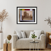 Historic Framed Print, [View in the Burnt District,  Richmond, Va., showing two women dressed in black approaching shell of four-story building, gutted by fire],  17-7/8" x 21-7/8"