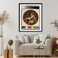 Historic Framed Print, [Young woman in Middle Eastern costume and jeweled headband, seated on floor] - 2,  17-7/8" x 21-7/8"