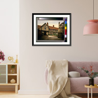 Evesham, Abbot Reginald's gateway & old vicarage, Historic Print