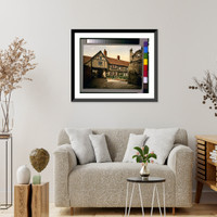 Evesham, Abbot Reginald's gateway & old vicarage, Historic Print