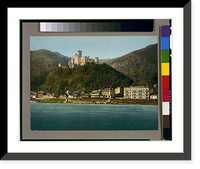 Historic Framed Print, Rhein. Schloss Stolzenfels mit Capellen,  17-7/8" x 21-7/8"