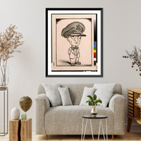 Historic Framed Print, [President Harry Truman wearing General's MacArthur's hat] - 2,  17-7/8" x 21-7/8"