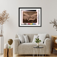 Historic Framed Print, [Interior of a steamboat cabin at dinner time].Brennan Photo. - 2,  17-7/8" x 21-7/8"