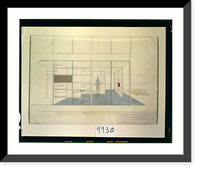 Historic Framed Print, Kitchen-dining area of Case Study House No. 8. 2 3/16 unglazed ceramic tile extends from dining area into kitchen and to utility area beyond" - 3,  17-7/8" x 21-7/8"