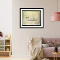 Historic Framed Print, Kitchen-dining area of Case Study House No. 8. 2 3/16 unglazed ceramic tile extends from dining area into kitchen and to utility area beyond" - 3,  17-7/8" x 21-7/8"