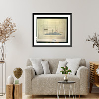 Historic Framed Print, Kitchen-dining area of Case Study House No. 8. 2 3/16 unglazed ceramic tile extends from dining area into kitchen and to utility area beyond" - 3,  17-7/8" x 21-7/8"