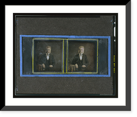 Historic Framed Print, [John McAllister, three-quarter length portrait, seated, facing front with arm resting on table with tablecloth],  17-7/8" x 21-7/8"