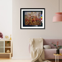 Historic Framed Print, Battle of Bunker Hill.E. Percy Moran.,  17-7/8" x 21-7/8" Historic Framed Print, Battle of Bunker Hill.E. Percy Moran.,  17-7/8" x 21-7/8"