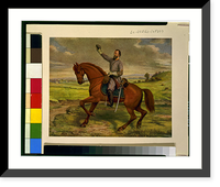 Thomas Jonathan Jackson, full-length portrait, on horseback, facing left, holding up hat in his right hand - 2, Antique Wall Art