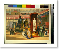 Statue of the Greek Slave in the east nave of the Great Exhibition, London, England, Vintage Poster