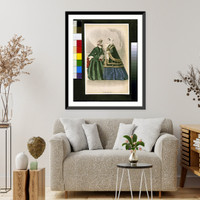 Historic Framed Print, Godey's unrivalled colored fashions. February, 1855,  17-7/8" x 21-7/8"