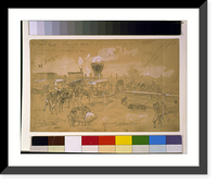 Historic Framed Print, Bringing wounded soldiers to the cars after the battle of Seven Pines - 2,  17-7/8" x 21-7/8"