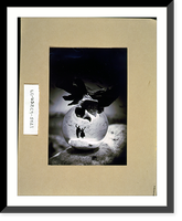 Christmas card (photograph) from Charles and Ray Eames, showing them waving from inside an ornament or snow globe, Antique Wall Art