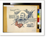 Adm. George Dewey, head-and-shoulders portrait, facing left, in uniform, with patriotic border of U.S. flag, poem by Eugene F. Ware, and vignette of eagle pulling warship - 2 Classic Wall Art Pri
