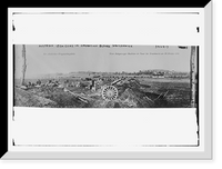 Historic Framed Print, Austrian 15 cm. guns in operation before Drozodowice,  17-7/8" x 21-7/8"