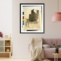 The last of the scaffolding drawn during removal.Pennell. - 2, Vintage Poster