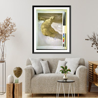 A polar bear seated on snow and another polar bear walking in background.Carl Ederer. - 2, Vintage Poster