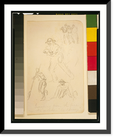 Historic Framed Print, Escaping from the fire in the woods. Wilderness"",  17-7/8" x 21-7/8"