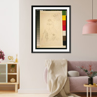 Historic Framed Print, Escaping from the fire in the woods. Wilderness"",  17-7/8" x 21-7/8"