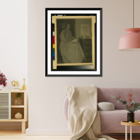 Historic Framed Print, [Woman (Beatrice Baxter Ruyl), in dress, with open book in lap, and hand to face, seated],  17-7/8" x 21-7/8"