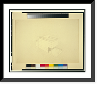 Historic Framed Print, [Nucleus House. Exterior showing integral garage and roof canopy. Perspective projection. Rendering] - 2,  17-7/8" x 21-7/8"
