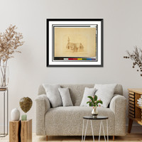 Sharecropper's house with cotton stacker against shed. Mississippi Delta, Mississippi, Antique Wall Art