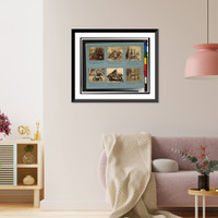Historic Framed Print, [Portrait photographs of soldiers and servants from various Union headquarters; also shows photographer's tent, topographical engineer corps, and portraits of George A. Custer] - 2,  17-7/8" x 21-7/8"