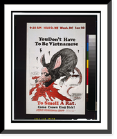 You don't have to be Vietnamese to smell a rat Come crown King Dick!. Jan. 20.Youth International Party. Classic, Vintage Wall Art