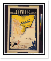 Linhas Condor Aereas.Clement, Vintage Poster