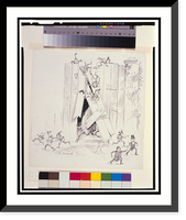 Bull coming through the gate Classic, Historic Print