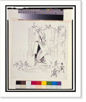 Bull coming through the gate Classic, Historic Print