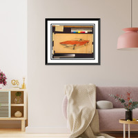 Historic Framed Print, [Design drawing for Avanti automobile, front view from driver's side] - 10,  17-7/8" x 21-7/8"