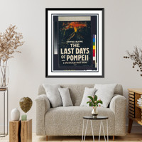 Historic Framed Print, George Kleine presents, The Last Days of Pompeii, a spectacular photo-drama.The H.C. Miner Litho. Co., N.Y.,  17-7/8" x 21-7/8"