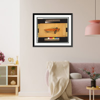 Historic Framed Print, [Design drawing for Avanti automobile, front view from driver's side] - 13,  17-7/8" x 21-7/8"