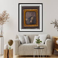 Historic Framed Print, [John Hanson, three-quarter length portrait, three-quarters view, wearing glasses, seated at desk] - 2,  17-7/8" x 21-7/8"